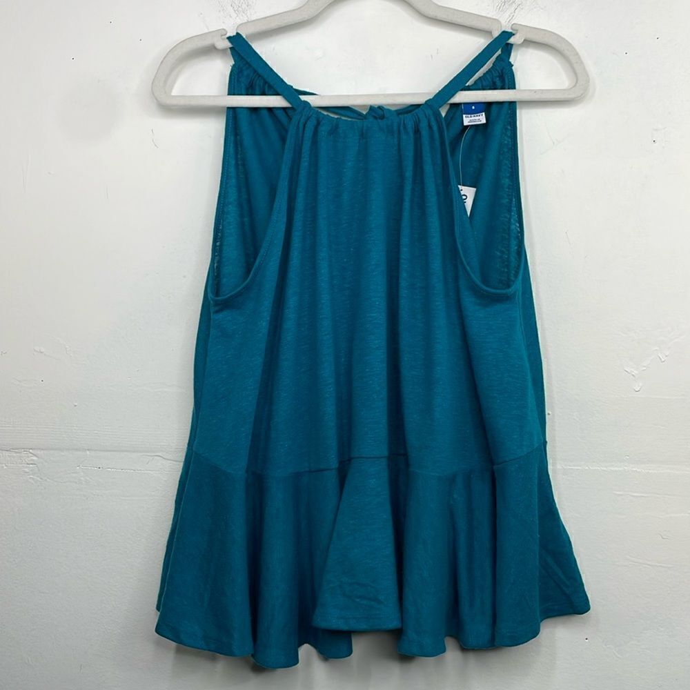 Old Navy Linen-Blend Peplum Halter Swing Babydoll Top size Small